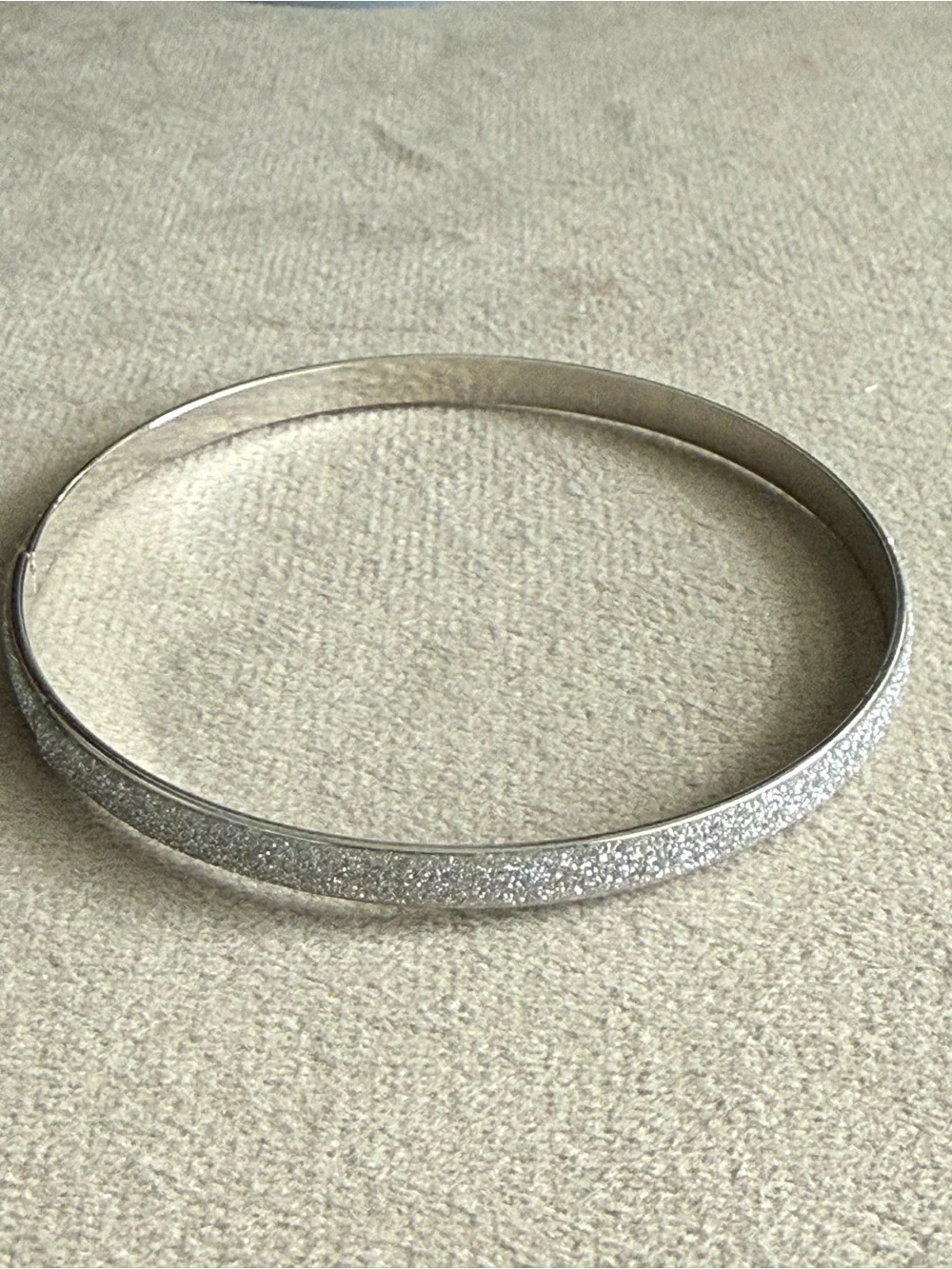 Silver Glitter Bangle Bracelet - Women's Jewelry